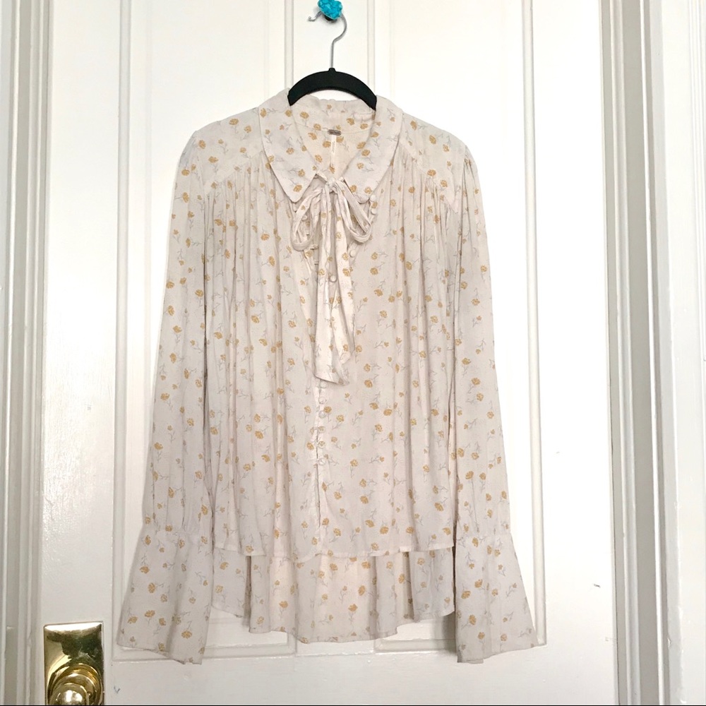 Free People 70s Button up Blouse